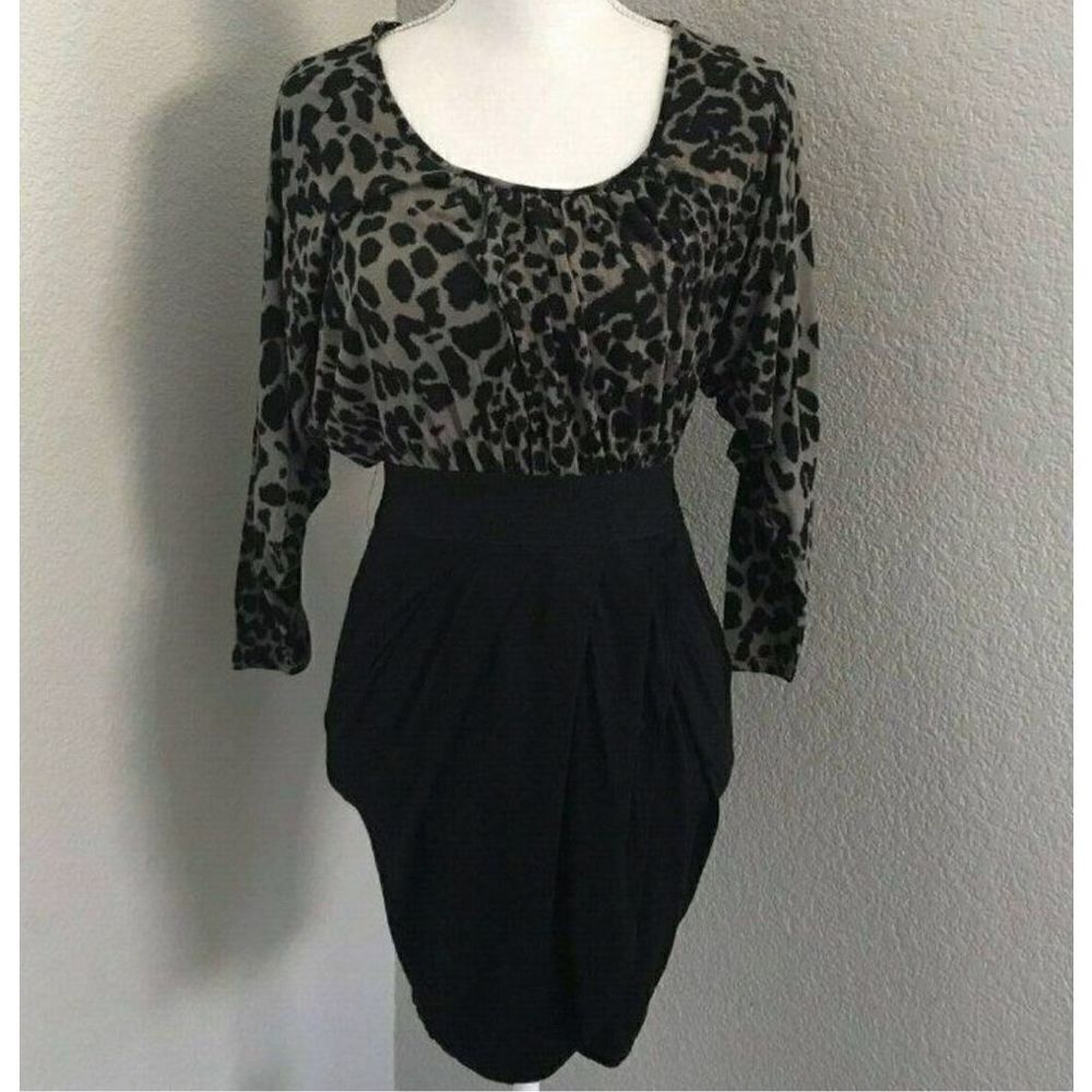 Asos Animal Print Long Sleeve Dress Size 4